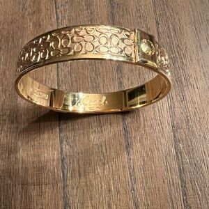 Authentic Coach Gold Logo Bangle- Classic & Elegant